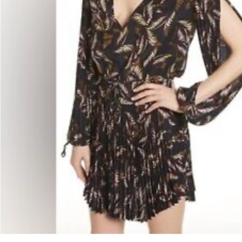 A.L.C Elegant Black and Brown Patterned Dress - Picture 5 of 6
